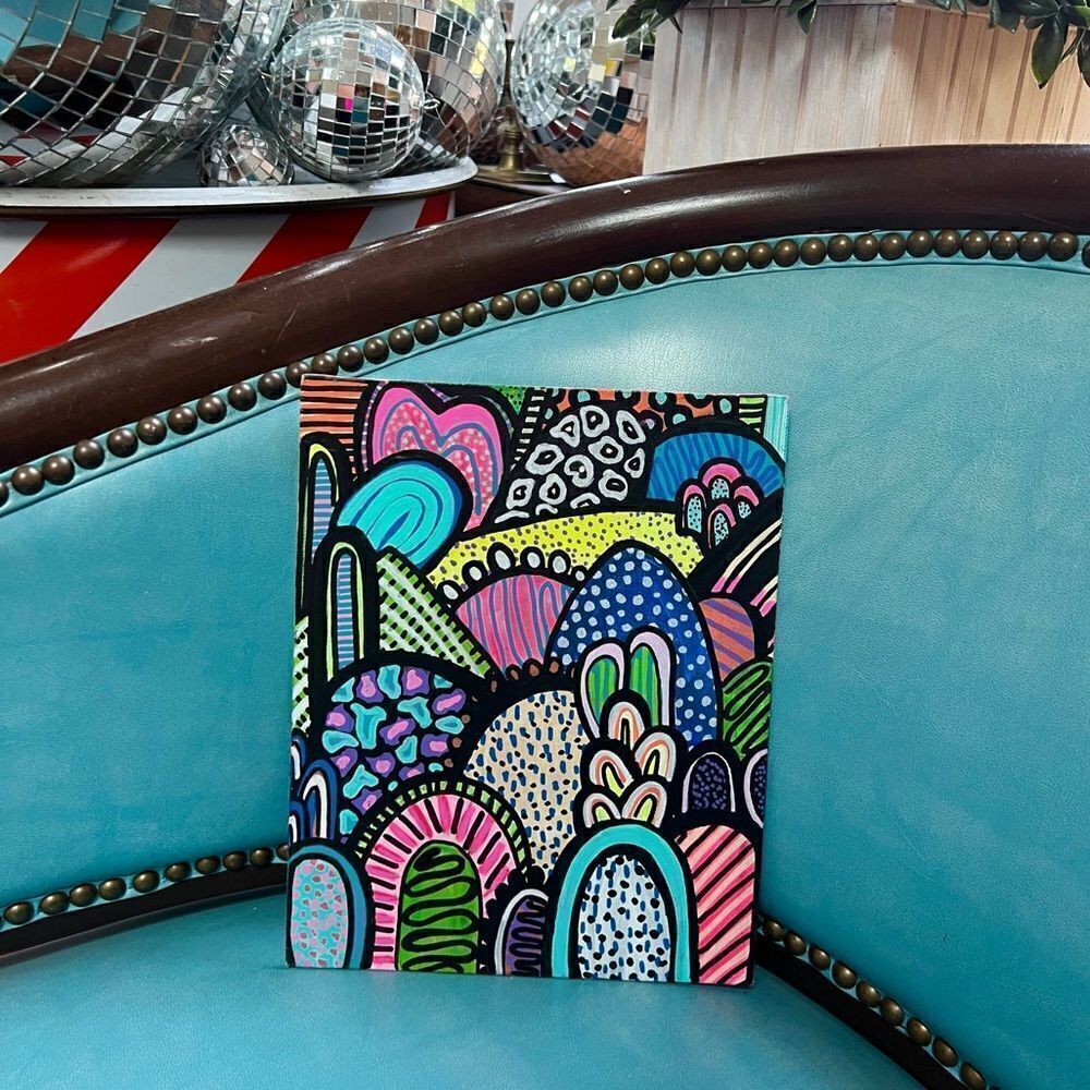 Custom One of a Kind Neon Rainbow Abstract Painting Original Artwork - Picture 13 of 13